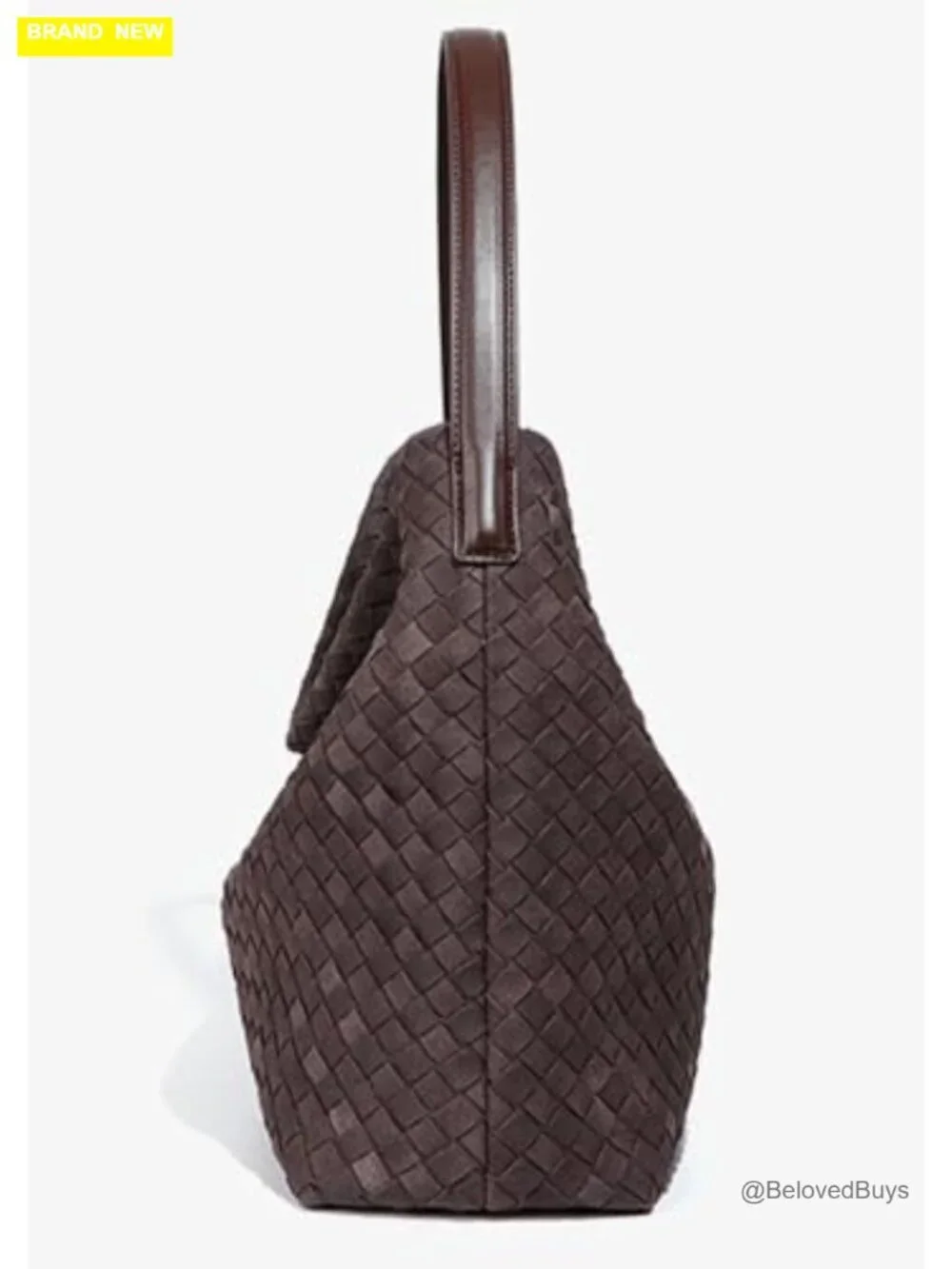 Faux Suede Woven Hobo Shoulder Bag with Top Handle and Crossbody Strap